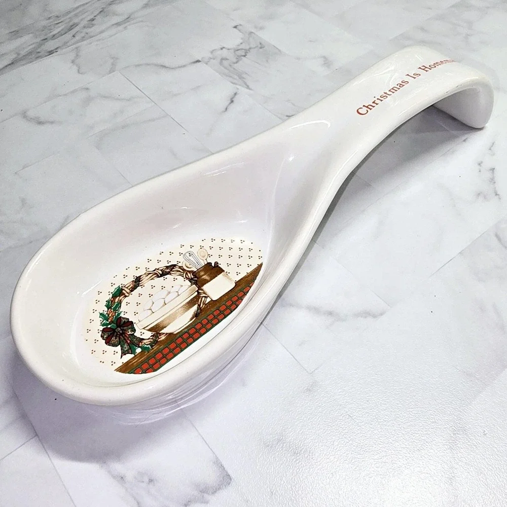 Ceramic Spoon Rest Christmas Is‎ Homemade 1988 House of LLoyd Taiwan